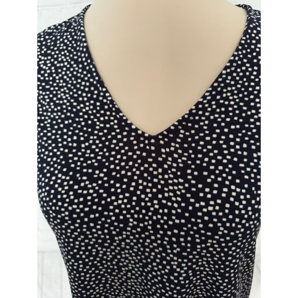 NWT Adrianna Papell Navy Confetti Ruffle Sleeve Top Women's S $69 - Picture 2 of 9
